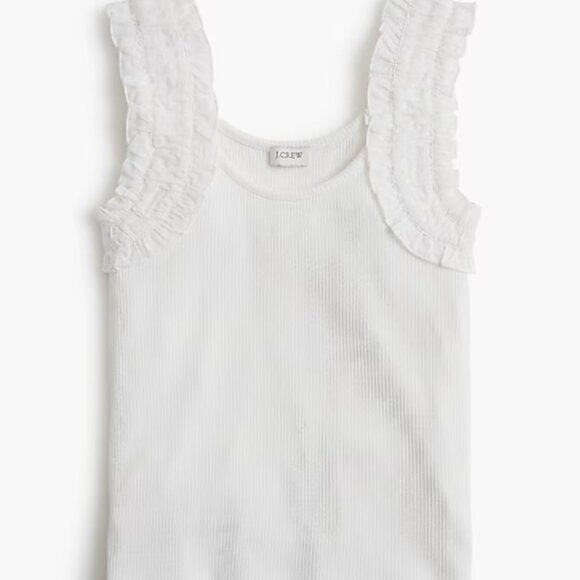 J Crew Ruched-Strap Tank Top 2X White - Picture 2 of 2